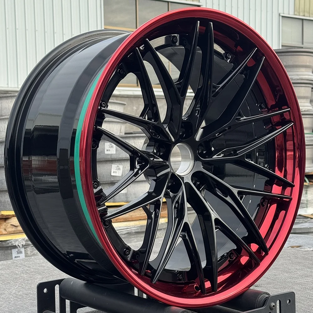【Hot】15 16 18 19 20 21 22 23 24 Inch 5X112 5X114.3 6061-T6 Alloy Wheel Rims Custom 3 Piece Racing Car Wheels for Sports Car Upgr