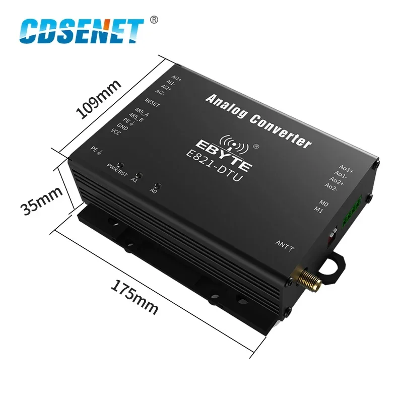 RS485 Wireless ModBus RTU 1W 433MHz Gate Way Module 4Channel Analog CDSENET E821-DTU(2I2-400SL) Radar Transmitter Flowmeter PLC