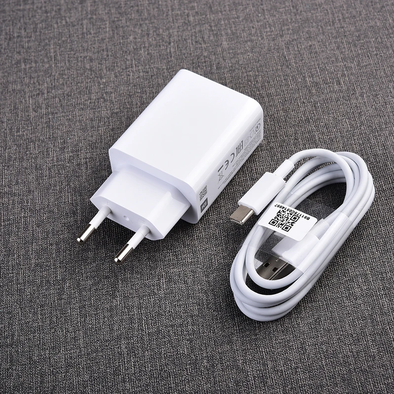 Xiaomi Original Charger 18W EU Quick Fast QC 3.0 Charging Adapter Type-C Cable For Mi 5 6 8 9se A3 CC9 Redmi Note 8 9 Pro 9s 8T