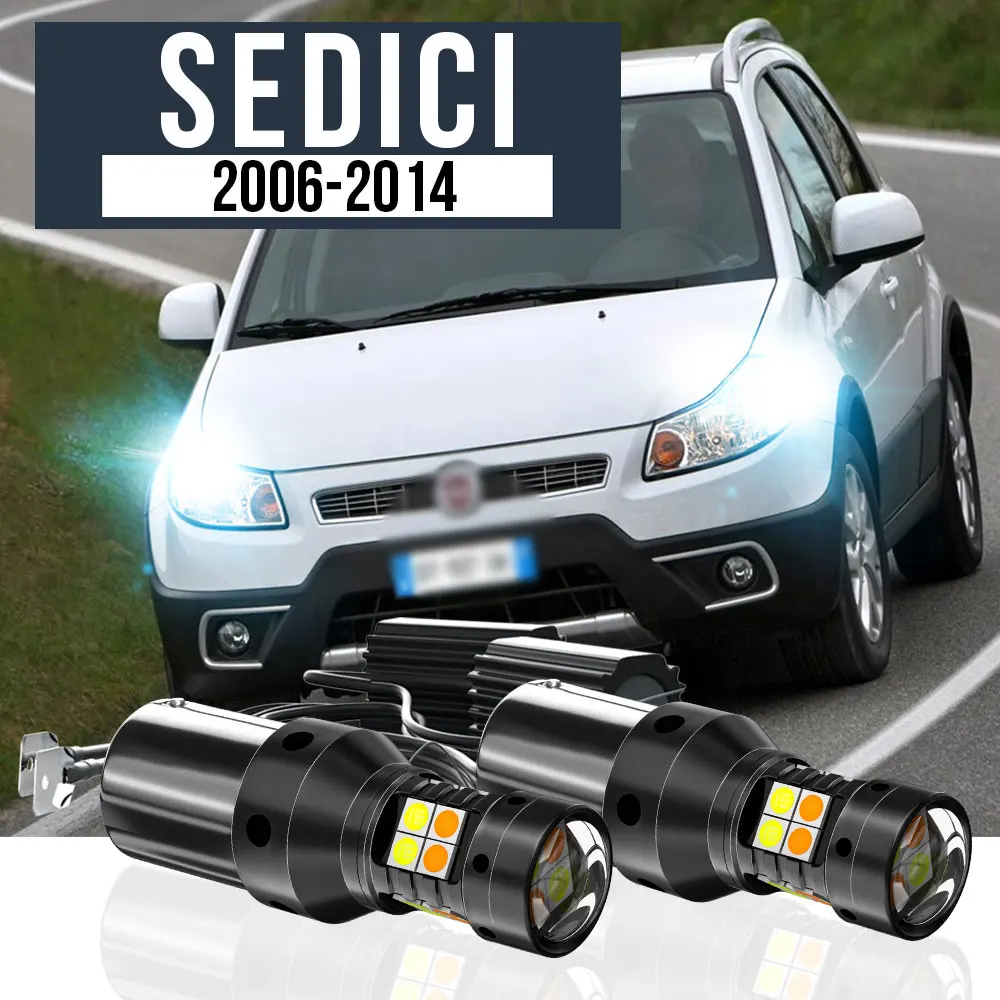 

2pcs LED Dual Mode Turn Signal+Daytime Running Light Blub DRL Canbus Accessories For Fiat Sedici 2006-2014 2008 2009 2010 2011