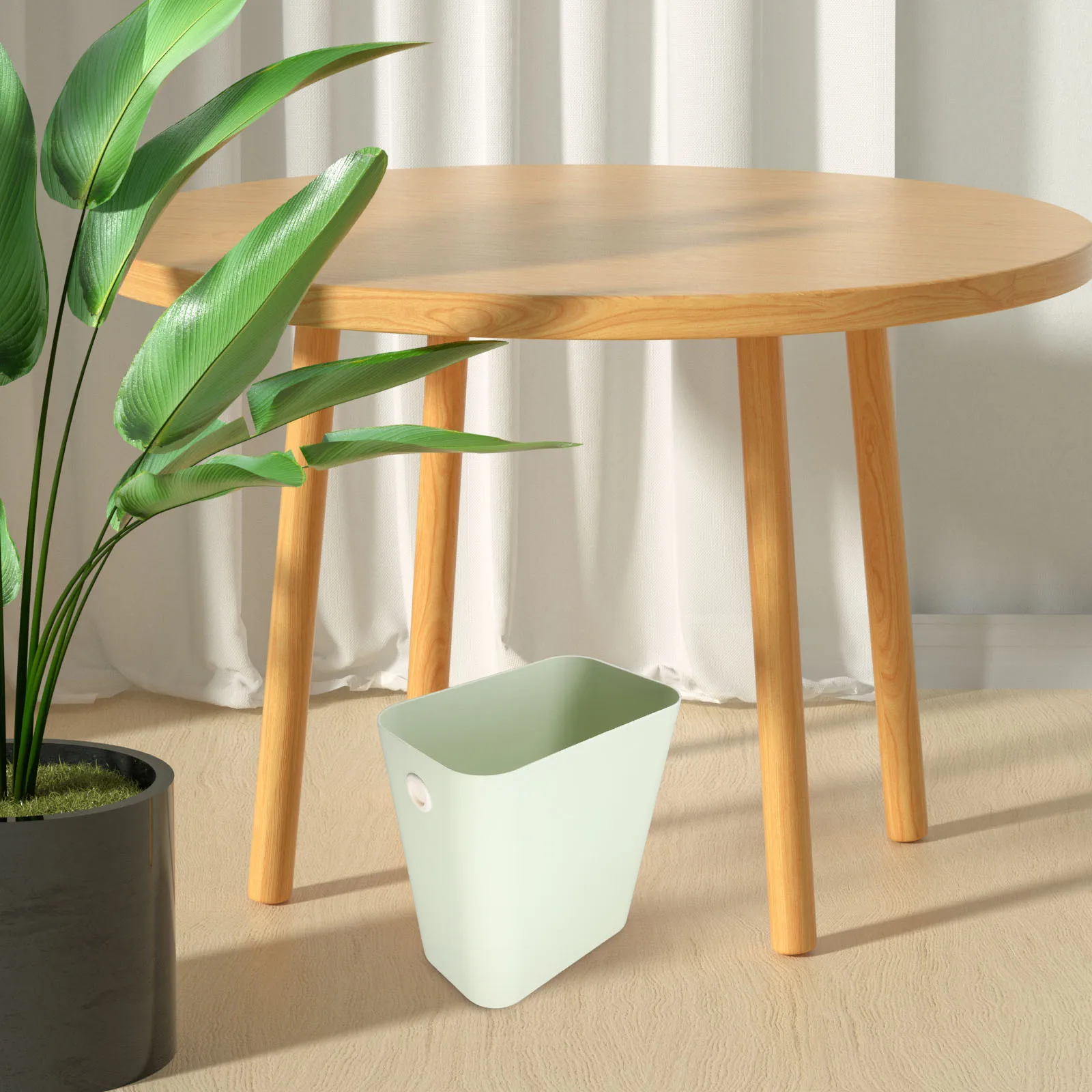 

Rectangular Office Trash Bin 8L Slim Open Top Plastic Waste Container Small Indoor Garbage Can for Bathroom Kitchen Living Room