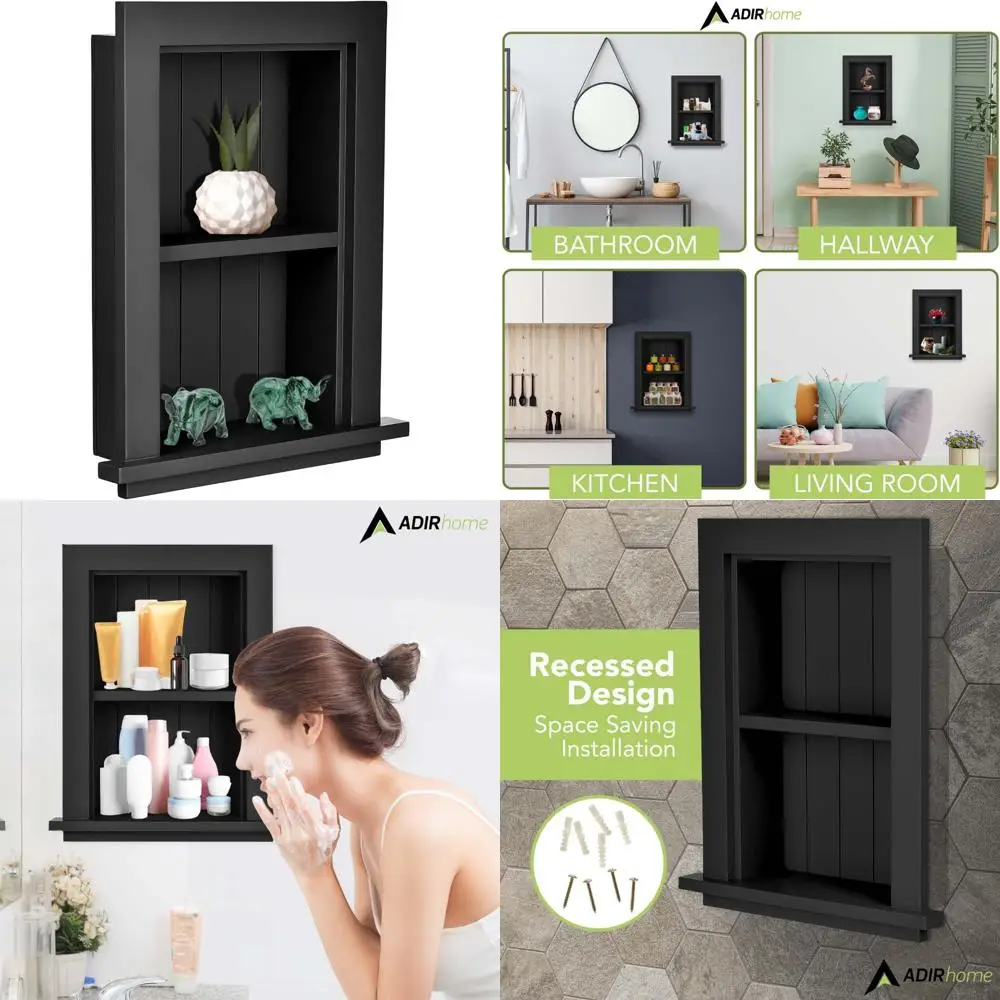 

Wall-Mounted Wooden Storage Cabinet for Home Use - Durable Utility Shelf for Kitchen, Bathroom, and Laundry Room