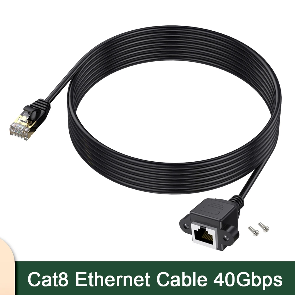 Ethernet-кабель Cat8, 40 Гбит/с, сетевой кабель SSTP UTP RJ45 для маршрутизатора, ПК, PS4, ТВ, ноутбука — шнур Lan Cat7 с винтом для ушей Ethernet-кабель Cat8, 40 Гбит/с, сетевой кабель SSTP UTP RJ45 для маршрутизатора, ПК, PS4, ТВ, ноутбука — шнур Lan Cat7 с винтом для ушей