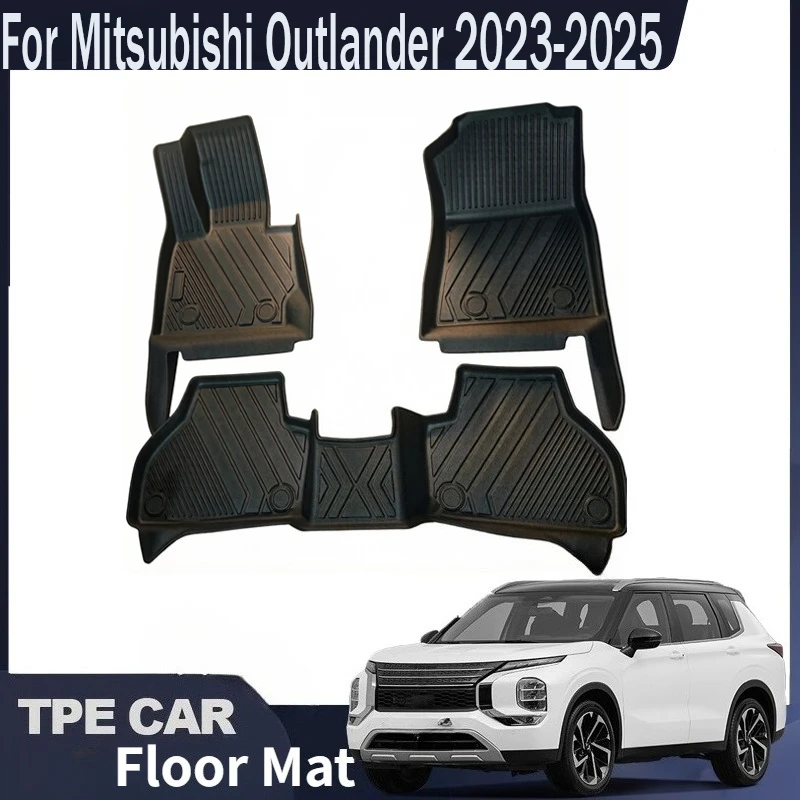 

For Mitsubishi 0utlander 2023-2025, Non-Slip, Dirt-Resistant, Easy to Clean Floor Mats Cargo Liner TPE Floor Liners Trunk MatCar