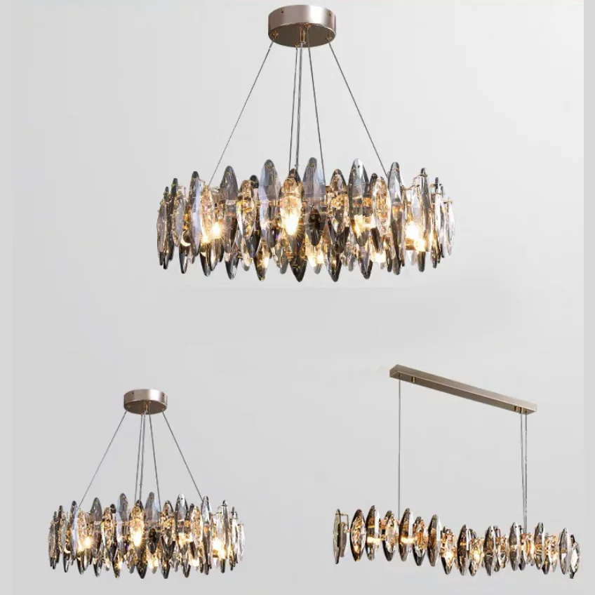 

Crystal 2024 New Trend Gold Silver Modern Independent Designer Chandelier LED Light Fixture Luxury Home Appliance Home Decor