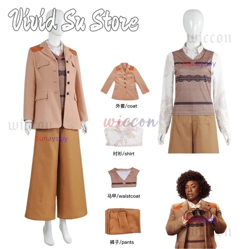 

Detective Cordelia Cupp Cosplay Movie The Residence Costume Woman Detective Trench Vest Uniform Suit Party Play Cordelia Outfit