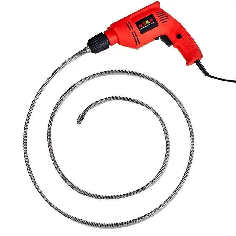 Spring Sewer Dredging Tool, Spring Pipe Dredging Tools Drain Hose Cleaner Sticks 3M Clog Remover Snake Drain with Drill Adapter