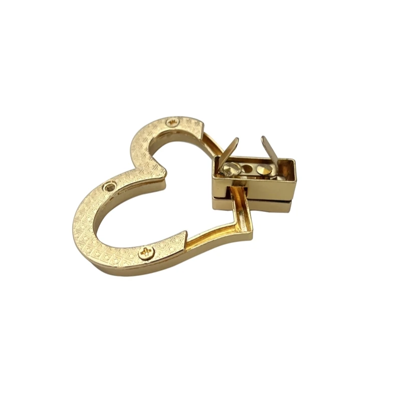 Metal Bag Lock Clasp Swivel Twist Turn Locks Buckles DIY Handbag Purse Hardware Zinc Alloy Heart Shape Clasps Closure Bags