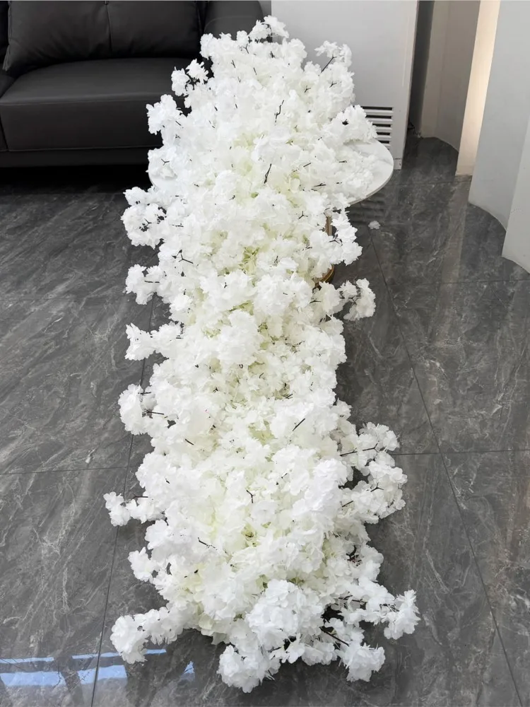 Uflower witte roos kersenbloesem huwelijksboog bloemen rij arrangement tafel centerpieces lange bloem verjaardag evenement partij rekwisieten - afbeelding 2