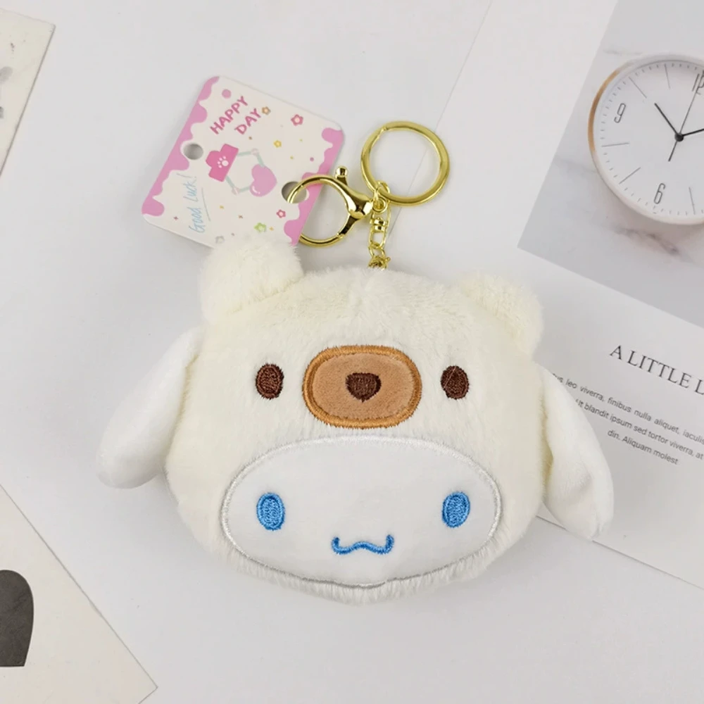Sanrio Kuromi Melody Cinnamoroll Cute Plush Coin Purse Anime Pom Pom Purin Pochacco Student Bag Pendant Girl's Holiday Gifts image 2