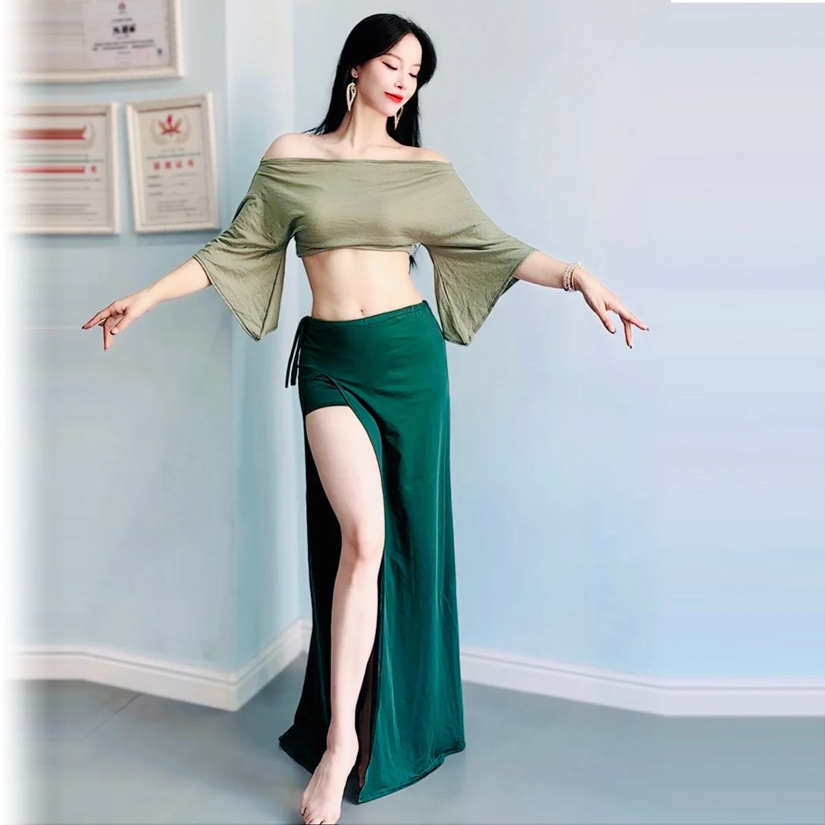 New BellyDance Practice Clothing for Women Sexy comfortable Set Oriental Dance Belly Dancing Professional Training Clothing