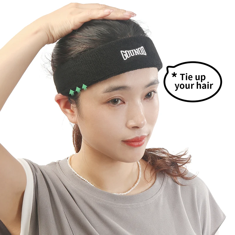 1PC/1pair GOUNOD Sports Fitness Headband Tennis Badminton Basketball Cotton Knitted Breathable Sweat-absorbent Towel Headband image 3