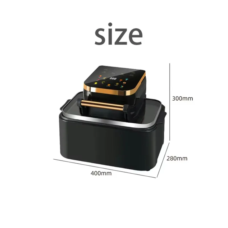 Penggorengan Udara Kotak Kapasitas Besar 12L dengan Jendela Pandang, Oven Penggorengan Digital Multifungsi Tanpa Minyak