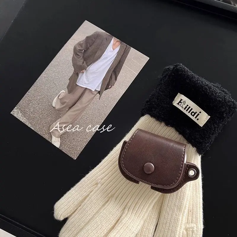 Étui Airpods en cuir PU, housse rétro vintage pour AirPods pro 2