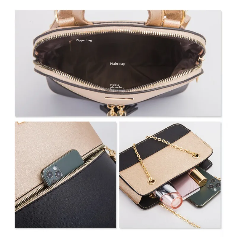 4pcs/set Woman Fashion Backpack Set Female Shoulder Crossbody Bag Set PU Leather Purse Clutch Bag Luxury Card Holder Women Gift