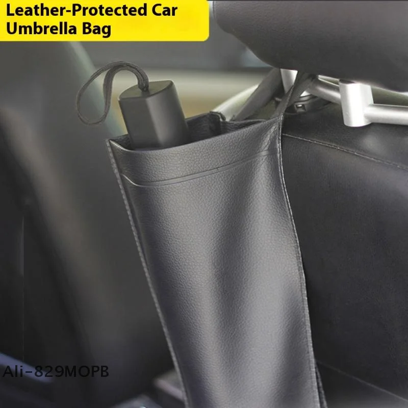 

【S】1Pcs Synthetic Leather Waterproof Car Seat Back Auto Tidying Accessories Car Umbrella Storage Bag Holder