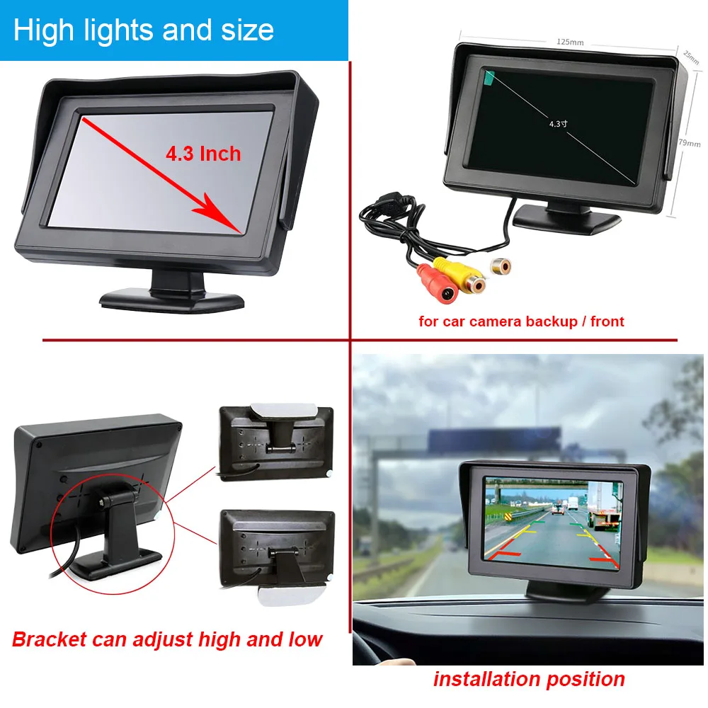 HD car rear view camera +4.3