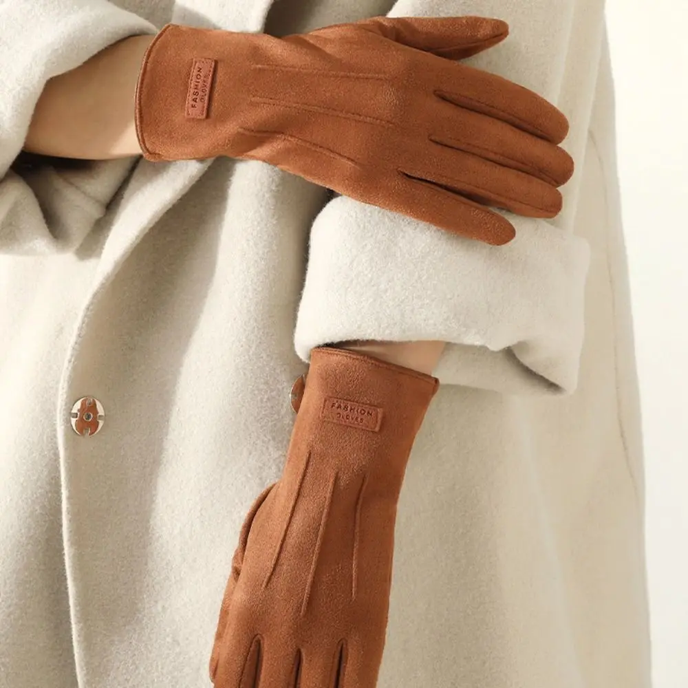 

Лыжные бархатные зимние велосипедные перчатки, толстые ветрозащитные женские варежки, мягкие теплые замшевые перчатки для девочек