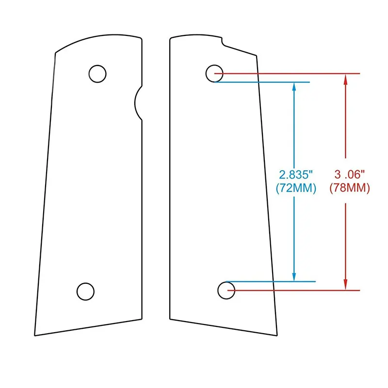2ชิ้นยุทธวิธีปืนพก1911 Gripsสูงไม้Grips Custom GripsวัสดุCNC 1911อุปกรณ์เสริม