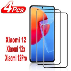 9H Curved Four Sides Glue Tempered Glass For Xiaomi 12 Pro 12X 2/4PCS HD Screen Protector Glass
