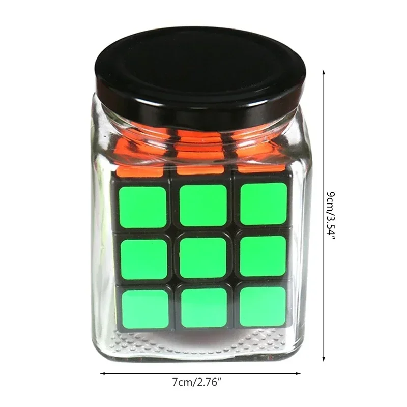 Cubo em uma garrafa truques de magia novidade cubo de ilusão desaparecer adereços mágicos cubo de mágica festa magie