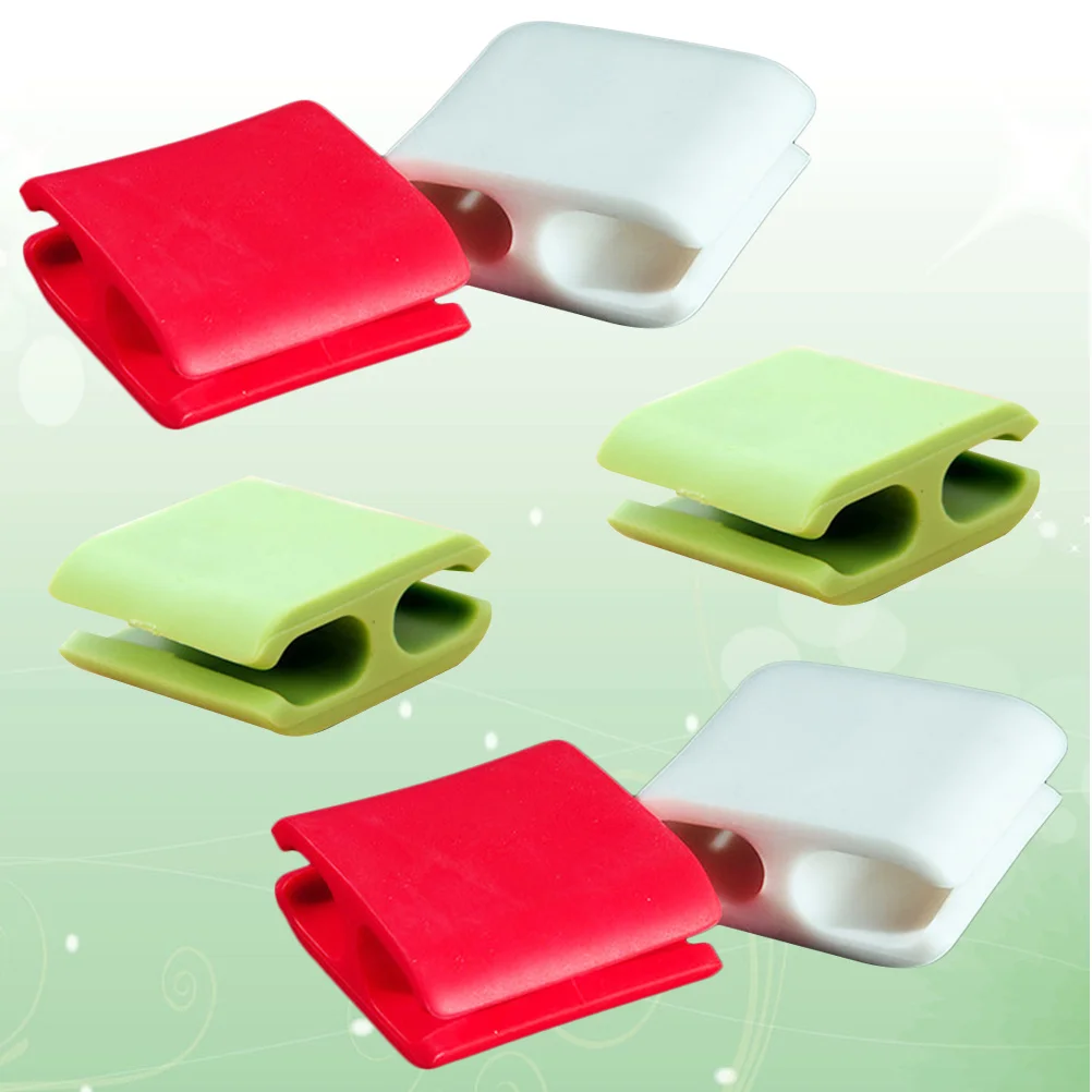 6Pcs Power Cord Organizer Silicone Cable Clips Wire Holders for Desk Phone Tidy Management Small Size Random Color