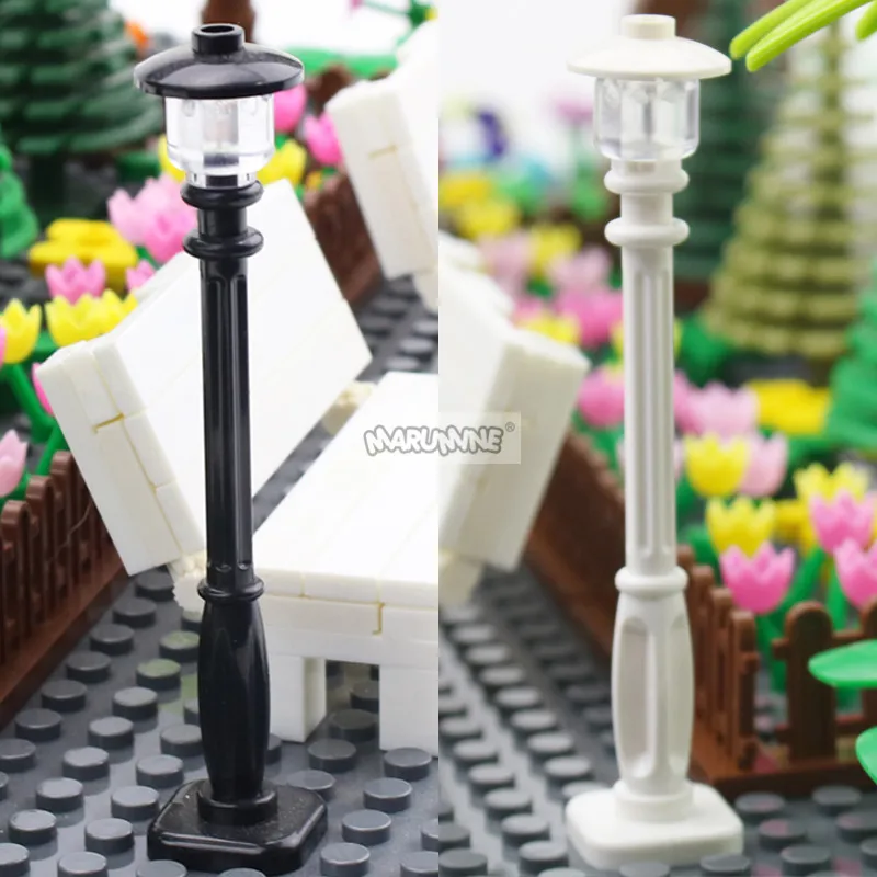 Marumine 30PCS MOC Idea Accessories Brick Fence Railing Stairs House Garden Construction Building Block Parts 15332 33303 30056