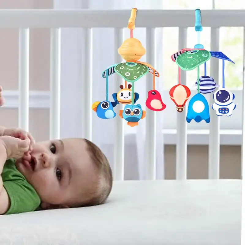 Rotatable Crib Mobile Musical Bed Bell Wind Chime Pendant Hangable Electric Music Crib Bell Decorative Musical Crib Mobile