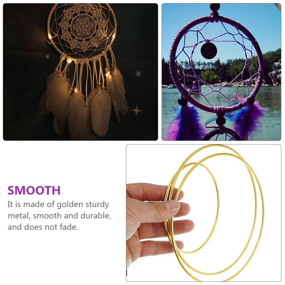 10/15/20/30cm Metal Ring Dreamcatcher Hoop Rings DIY Circles Round Wooden Wind Chimes For Outside DIY Handmade