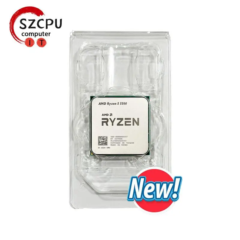 Top AMD Ryzen 5 5500 R5 5500 3.6 GHz 6-Core 12-Thread CPU 7NM L3=16M 100-000000457 Socket AM4 New but without cooler