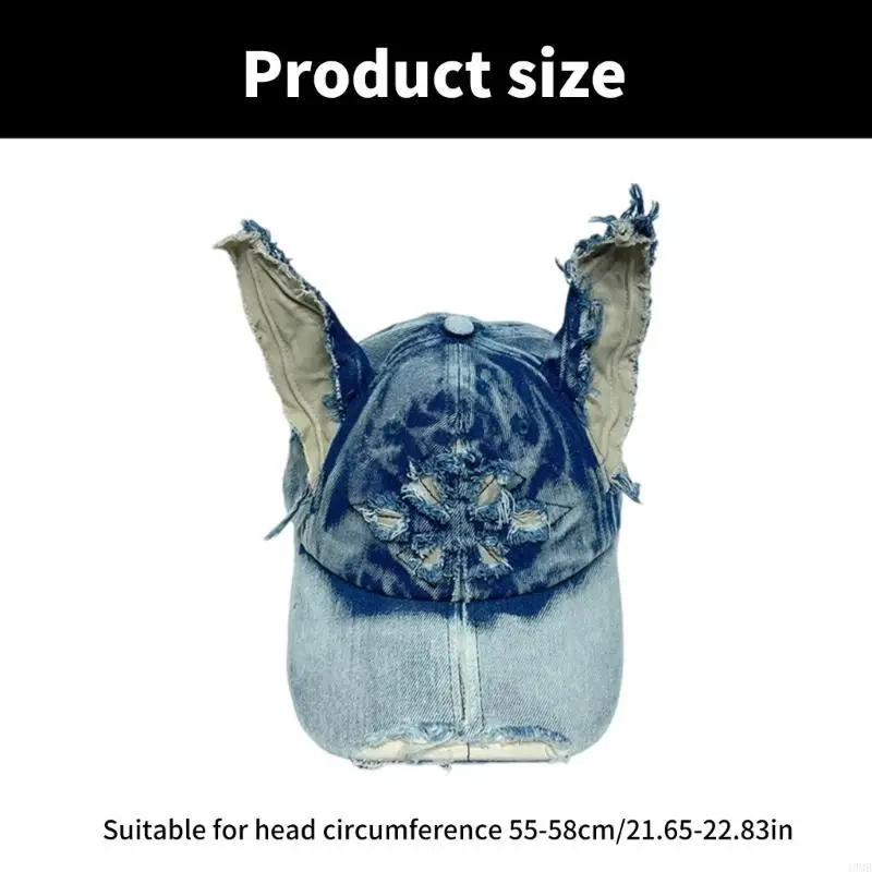 Distressed Dog Ear Casquettes Hat Adult Vintage Baseball Hat Dancing Party Hat 49MB