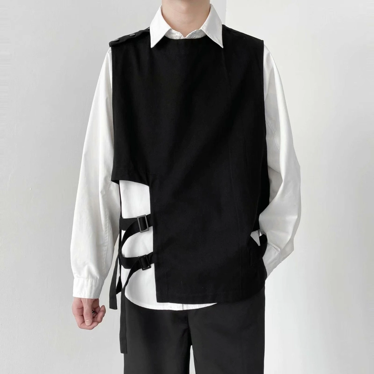 

Loose Men's Svel Vest Summer Trendy Individuali Street Sle Workwear Jaet High Street Functionali Polyester Fabric