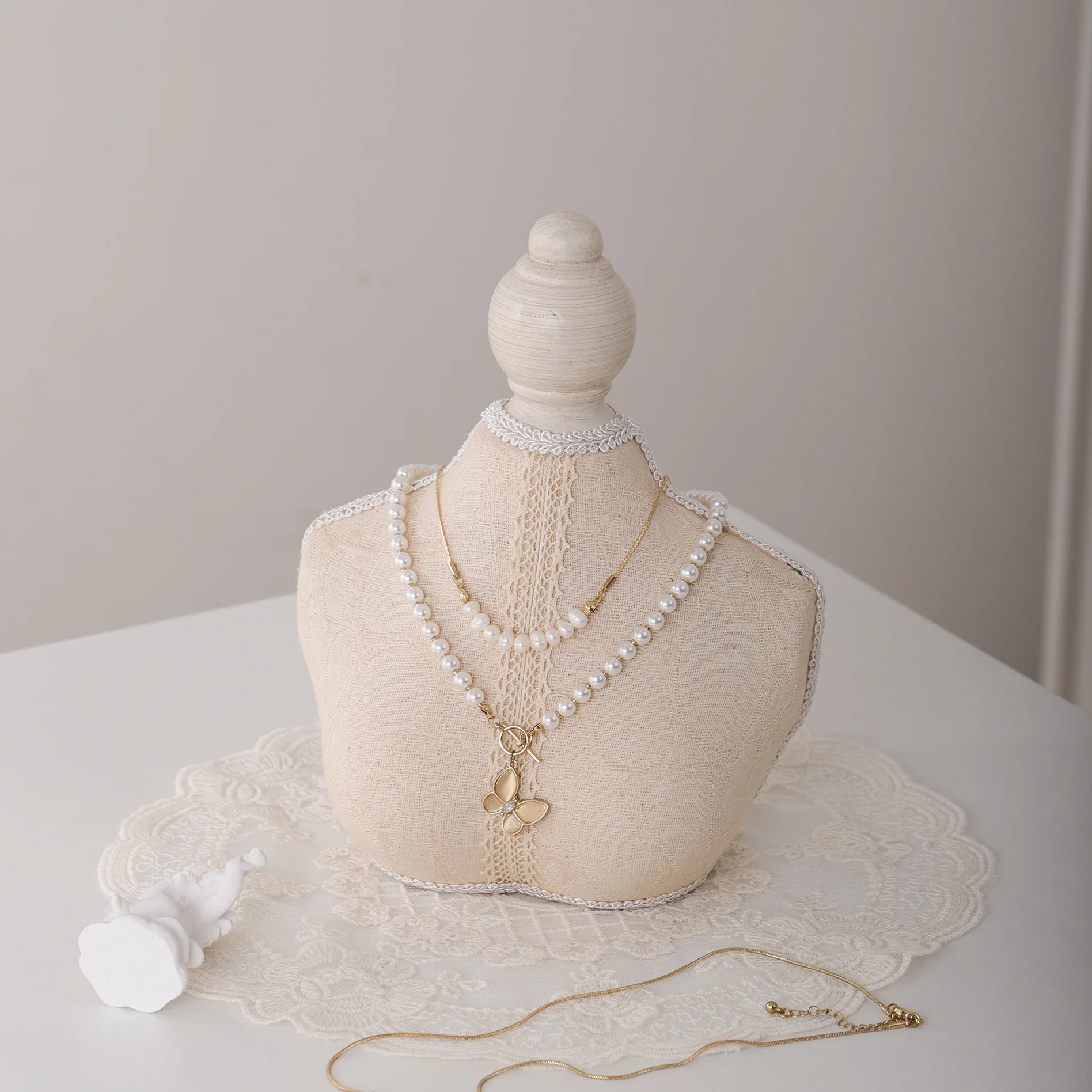 Mannequin Bust Jewelry Necklace Pendant Neck Model Stand Holder Shop Display