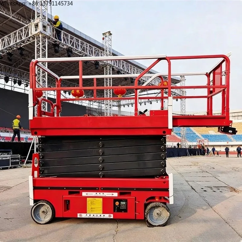 6/8/10M Low Profile 300/320/500Kg Mobile Scissor Lift Table, Lifting Trolley for Packing Lines