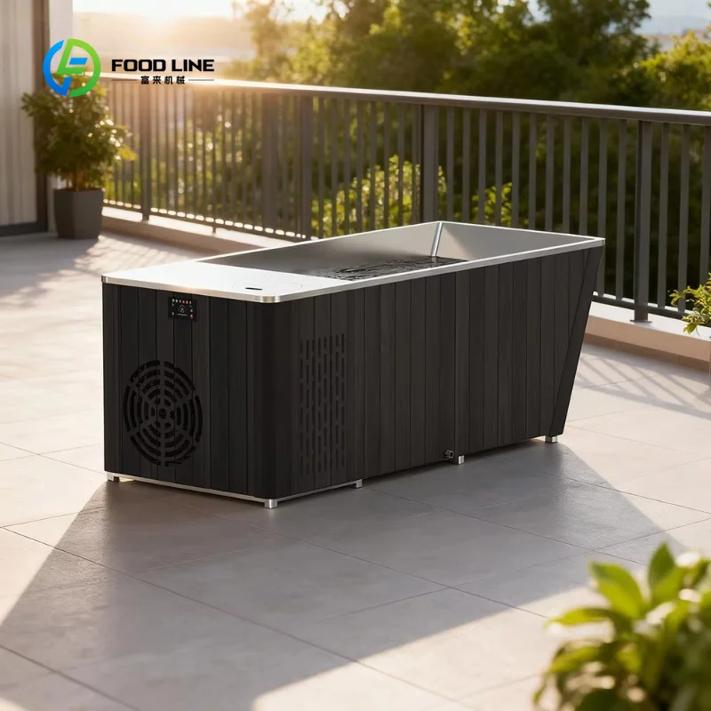 Customized Commercial Stainless Steel Lined Cold Plunge Ice Bath with Chiller Ice Bath Chiller Spa Tub