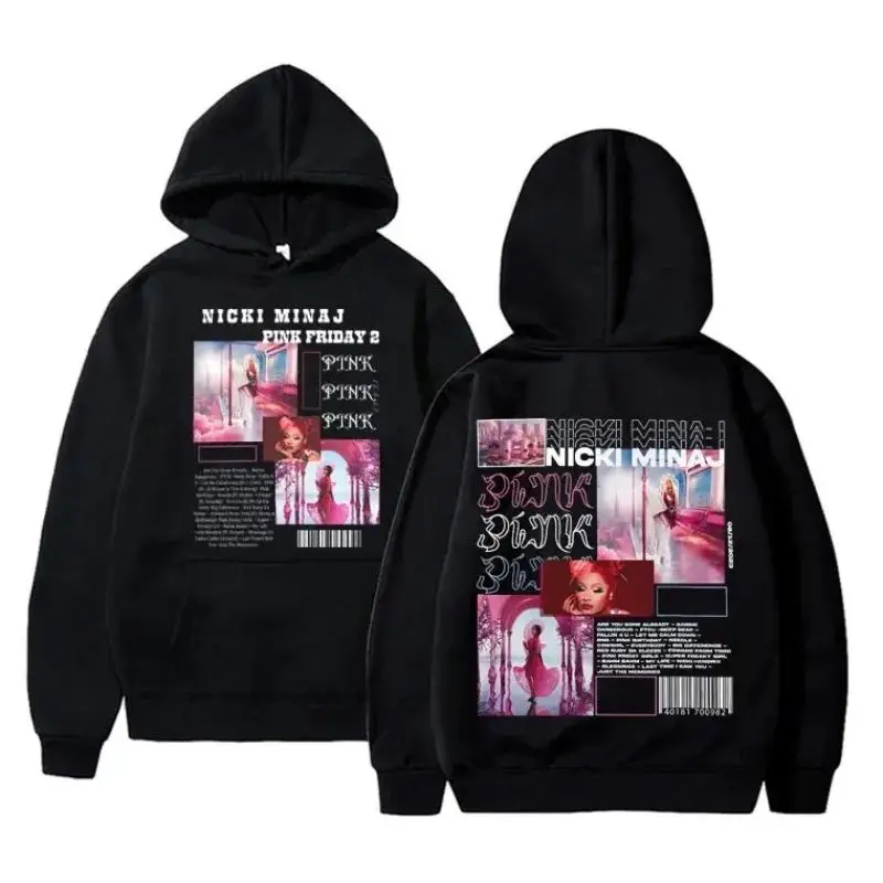 

Rapper Nicki Minaj Pink Friday 2 Album Graphic Hoodie Male Hip Hop Fashion Hoodies Men Women Cotton Loose Oversized Sweatshirts