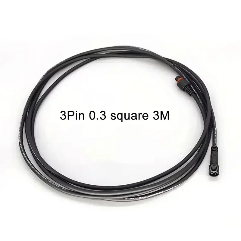 Cable de extensión impermeable de 3 pines, 0,3/0,5/0,75/1,0/1,5/2,5 metros cuadrados, enchufe LED para exteriores, conector de alimentación de