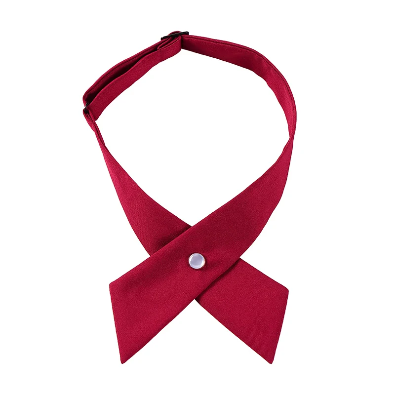 Ikekeibao-Cross Knot Bowtie para homens e mulheres, gravata monocromática, gravatas no pescoço de poliéster, nó cruzado, frete grátis