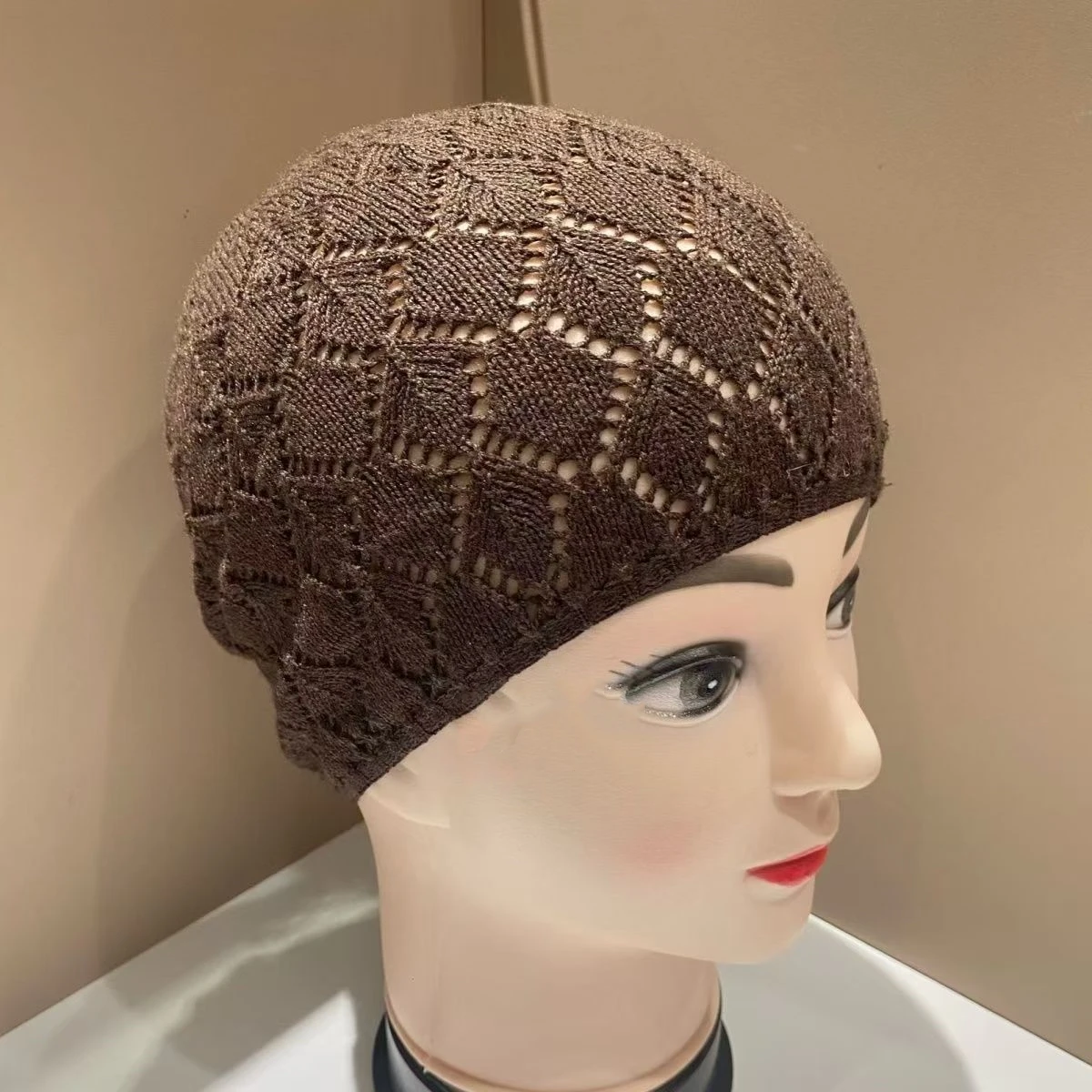 شحن مجاني قبعات إسلامية للنساء قبعة كروشيه متماسكة تركيا كوفي حجاب إسلامي عمامة يهودية شبكية كتان خريف دافئ 0775