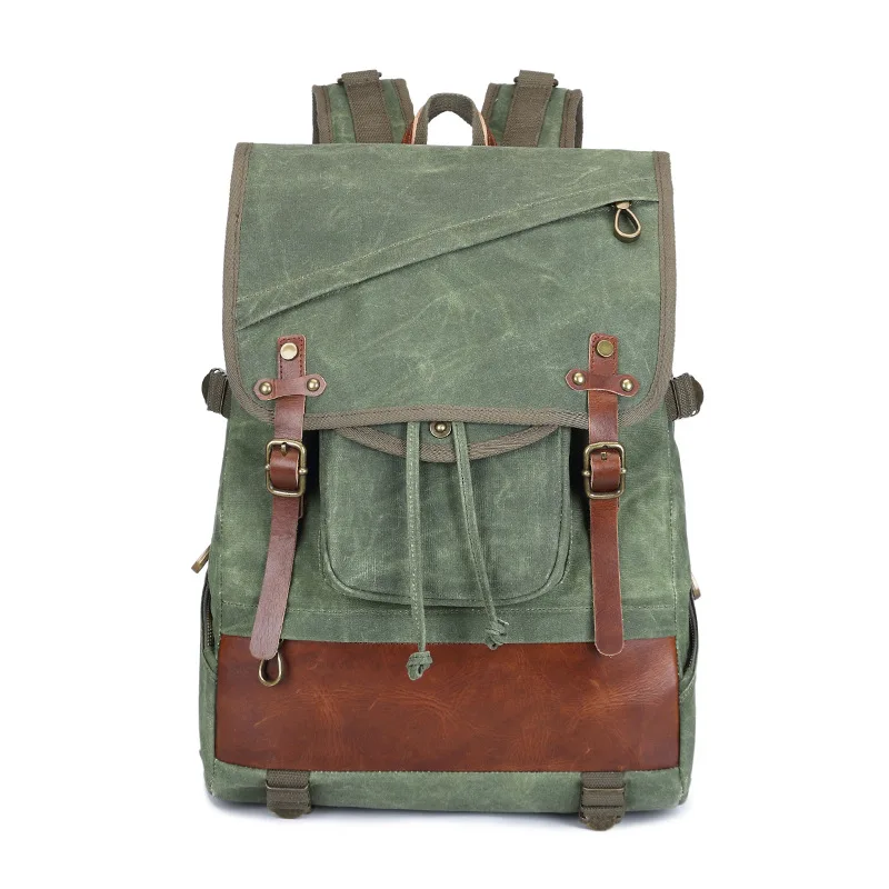 Outdoor waterproof batik canvas backpack for dual-shoulder carrying, vintage travel bag, large capacity student schoolbag