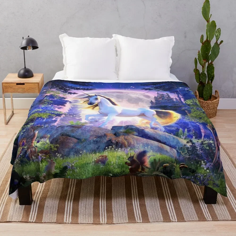 

Moonlight Unicorn Throw Blanket Warm Moving Sofa Quilt Bed covers Bed Blankets