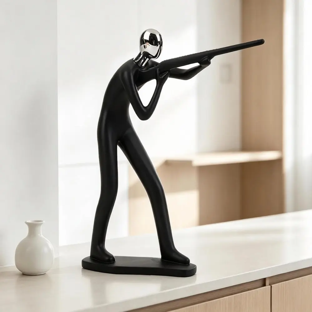 Shooting Sports Character Statue Figurines Fashionable Home Decor Modern Minimalist Tabletop Ornaments for Living Room Office