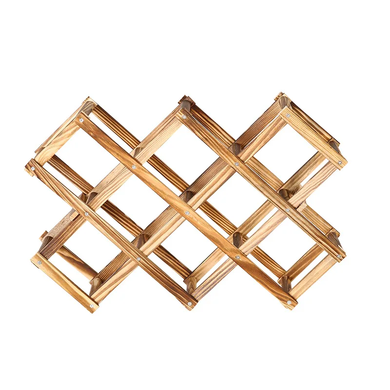 

Wood Wine Rack Foldable,Solid Wooden Wine Holder,Countertop Storage Holder for Kitchen Bar,Decorative Display Shelf
