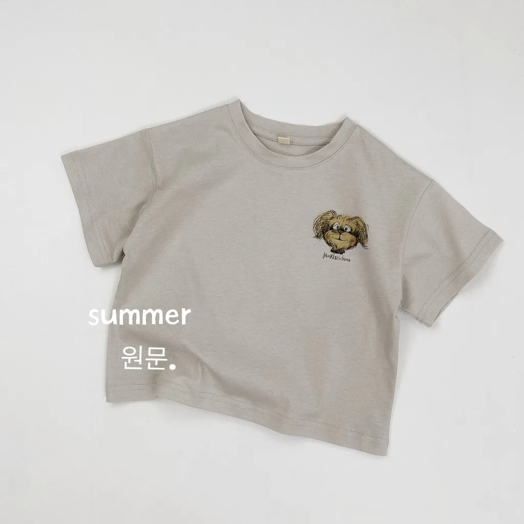

2025 Summer New Children Cartoon Print Short Sleeve T Shirts Cotton Boys Girls Thin Casual Tee Kids Loose Tops Baby Clothes