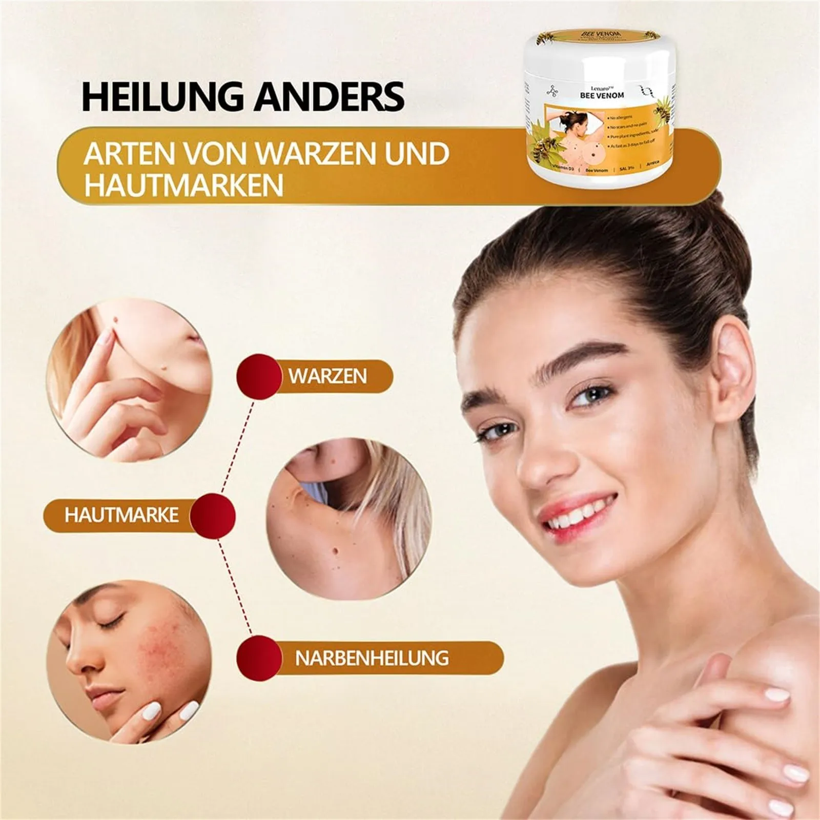 Bienen gift creme Reparatur Hand-und Fußhaut rötung und Juckreiz feuchtigkeit spendende und glättende Hautpflege creme Körperpflege geschenk 30g