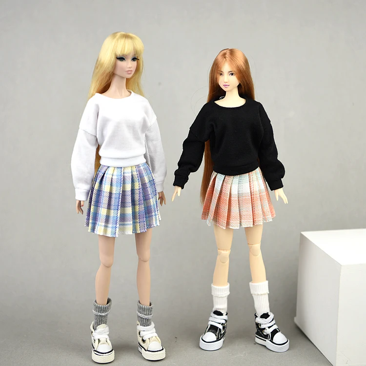 doll dress and shirt / grid skirt / Autumn Wear Clothing For 30cm BJD Xinyi Barbie Blythe FR ST Doll clothes