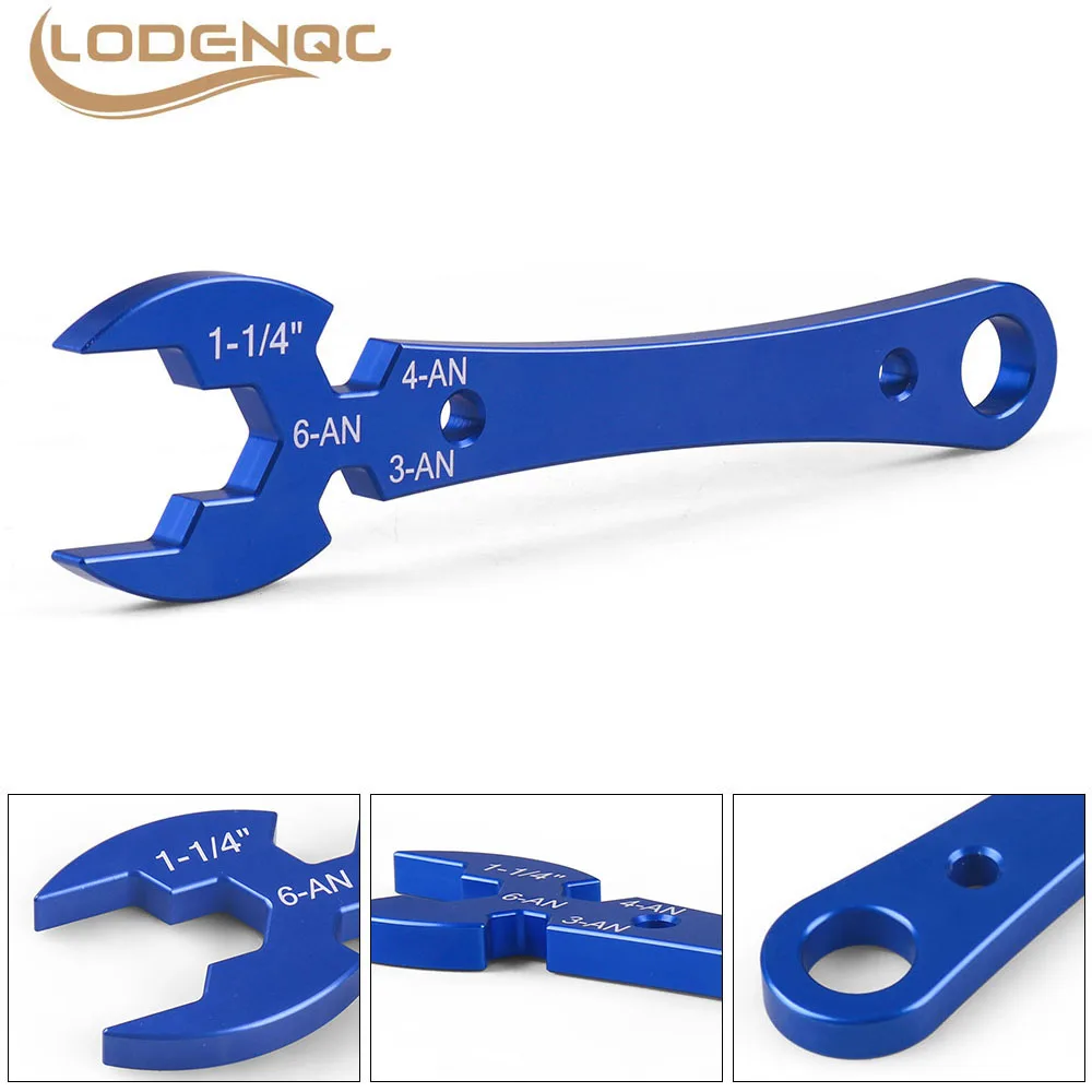 Adjustable AN3 AN4 AN6 Aluminum WRENCH HOSE Fitting Tool And Aluminum Spanner 1-1/4 Blue