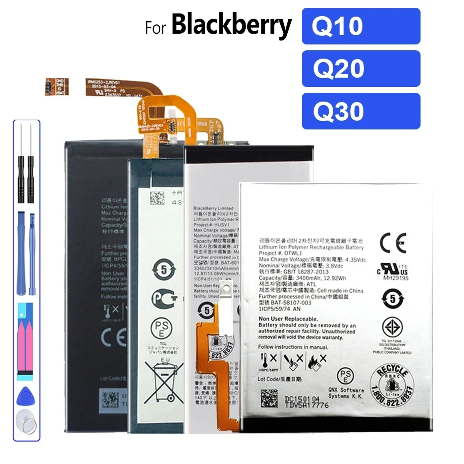 Battery for BlackBerry Passport 4G Q30 SQW100-1 SQW100-3 Windermere/Q20 Classic SQC100-1 SQC100-3/Q10 Q10 LTE SQN100-1 Bateria