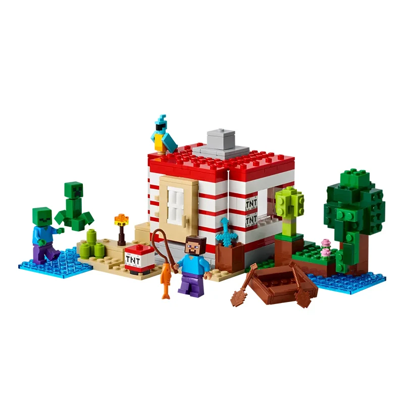 ليغو كتل عالمي TMT الغابة منزل خشبي مجموعة الأطفال ألعاب حسية الفتيان والفتيات 3 سنوات + نموذج DIY هدية للأطفال #2