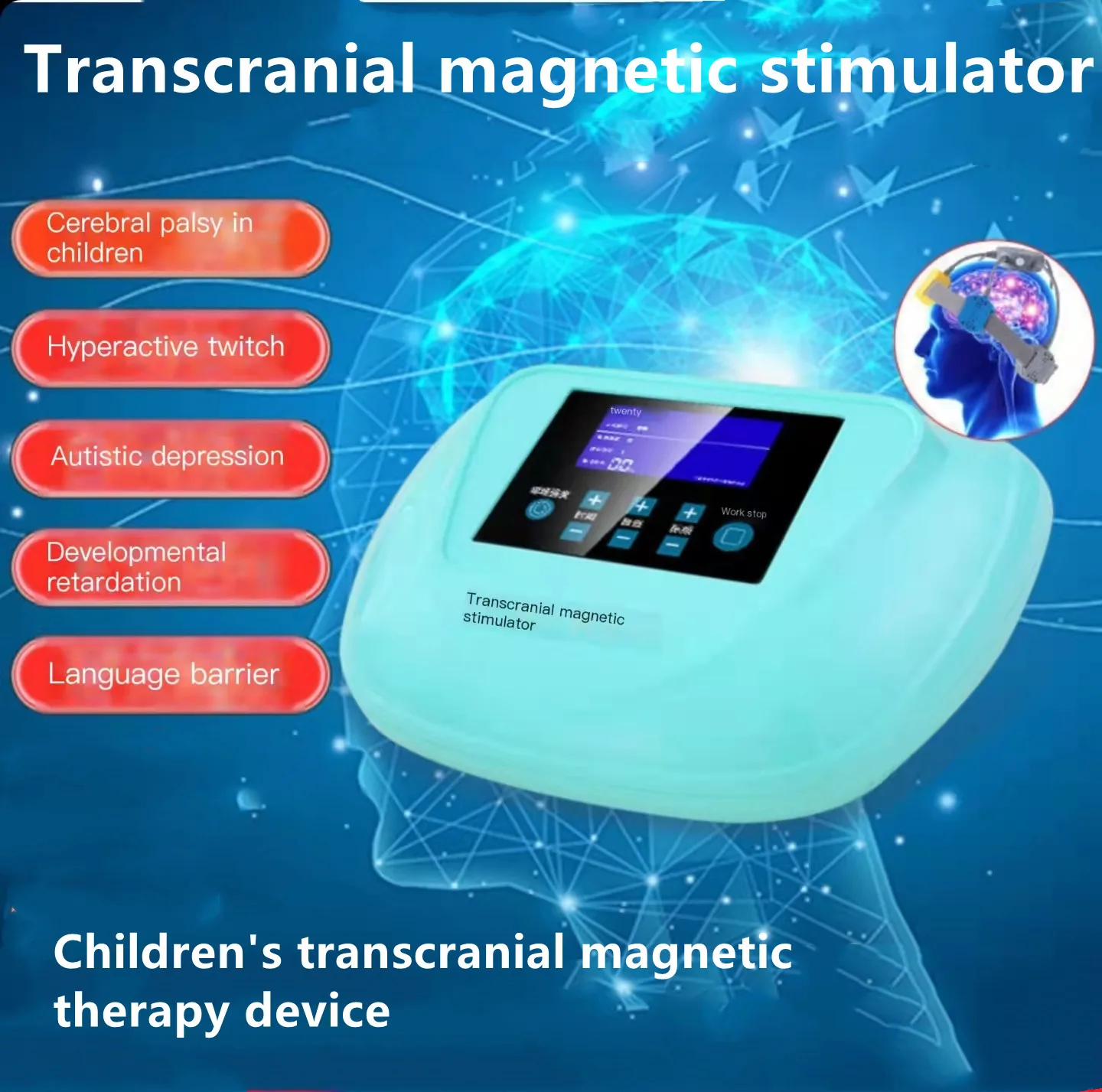 

Rtms Transcranial Magnetic Stimulation for Children Insomnia Anxiety Depression Autism Brain Therapy Apparatus